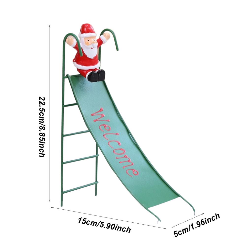 Automatic Climbing Ladder Santa Claus Doll Electric Christmas Rail Slide Music Toy Christmas Tree Ornaments Decoration Kids Gift