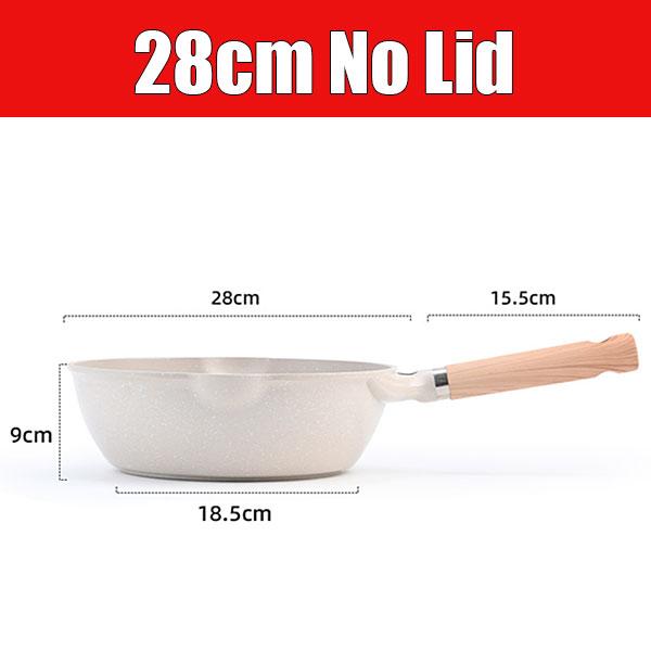 

24cm/28cm Nonstick Deep Frying Pan Skillet with Lid Non-Toxic Egg Omelette Kitchen Cooking Pans Compatible with All Stovetops