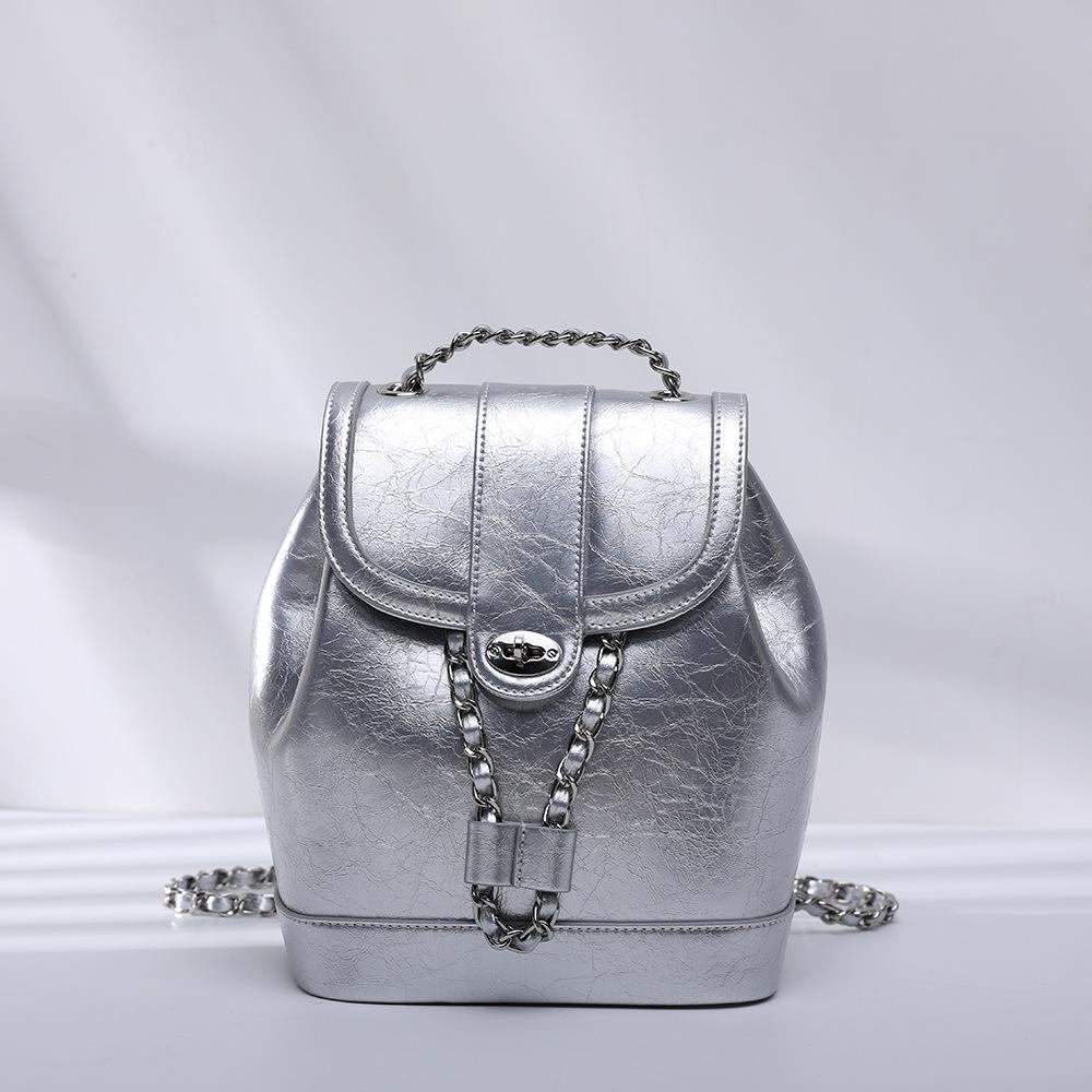 Настоящая коровья кожа Niche Cardinal Bag High-End Chain Model Light Small Fragrant Wind Backpack