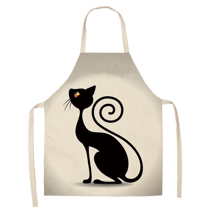 Nordic Cat Linen-Like Sleeveless Kitchen Apron