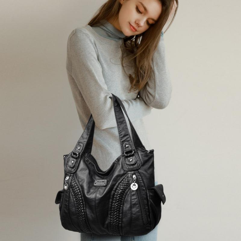 Τσάντα tote μεγάλης χωρητικότητας Ρετρό τσάντες ντιζάιν Μαλακό Pu δερμάτινο με πολλές τσέπες casual ανδρική τσάντα χιαστί ώμου