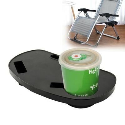 Sedia a Sdraio Pieghevole Nera Gravity Sedia da Spiaggia Reclinabile da Campeggio all'Aperto Vassoio Portaoggetti Giardino Silla Playa Sedia Pieghevole Vassoio