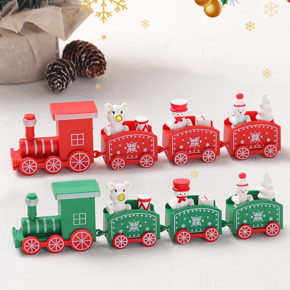 Mini Christmas Train Box Set Christmas Cake Decoration Ornaments Plastic Baking Decoration Children's Toys Happy New Year 2026