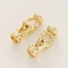 1/2Pcs/Pack 14/18K Gold Plated Inlaid Zircon Connector End Caps Fastener Clasps for DIY Jewelry Bracelet Making Accessories
