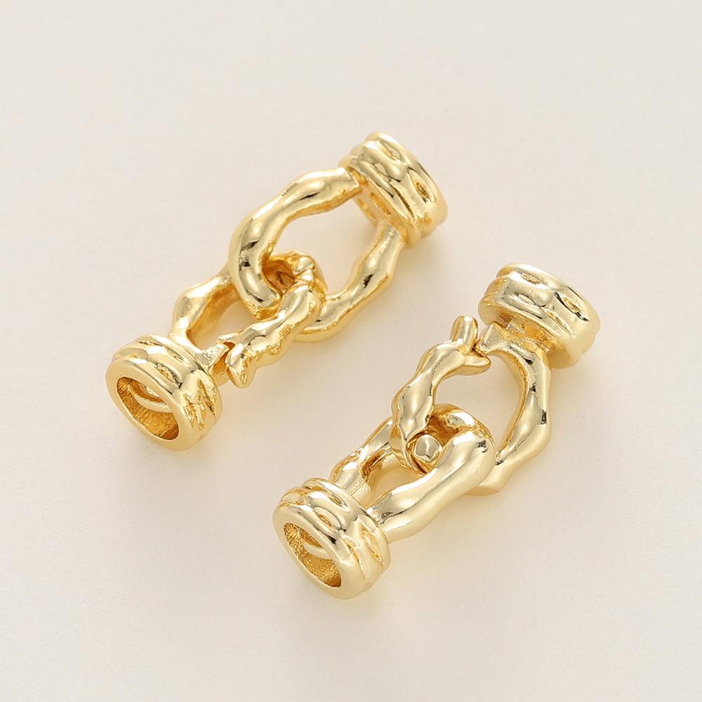1/2Pcs/Pack 14/18K Gold Plated Inlaid Zircon Connector End Caps Fastener Clasps for DIY Jewelry Bracelet Making Accessories