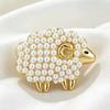 Cute Sheep Brooches For Women Lamb Pin Y2K Shiny Pearl Crystal Lapel Pins Badges 2027 New Year Gifts Fashion Jewelry Accessories