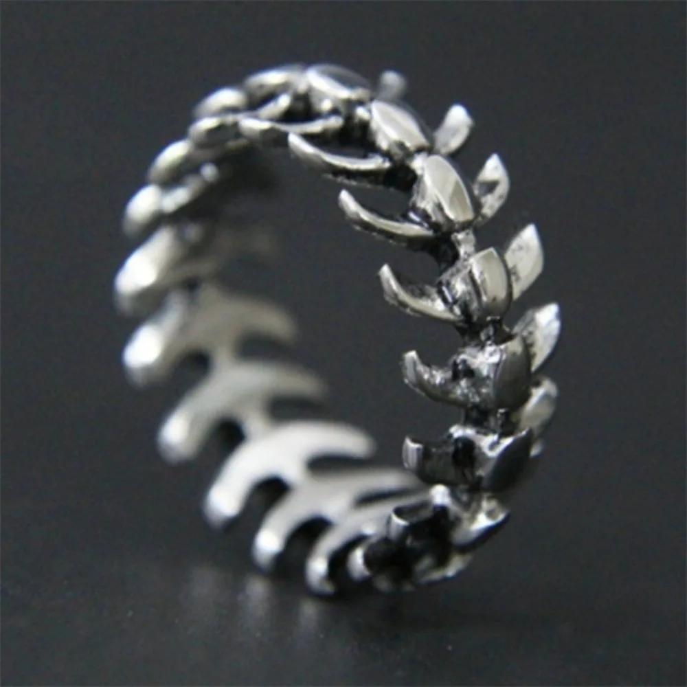 New Trend Retro Simple  Gothic Alloy Fish Bone Men's Ring Personalized Punk Hip Hop Men's Ring Gift FingerRingAccessories