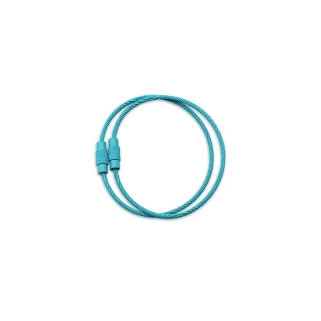 10pcs Colored Painted Steel Wire Keychain DIY Keyring Accessories Circle Rope Cable Loop Camp Luggage Tag Screw Lock Gadget 15cm