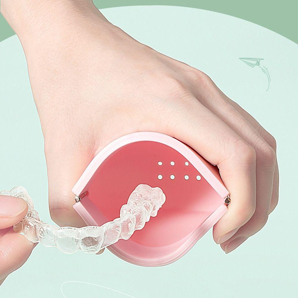 Retainer Case Silicon Denture Case Denture Bathing Box False Teeth Storage Box Denture Bag