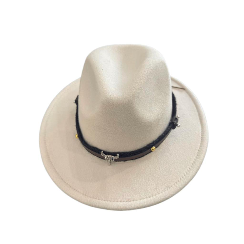 Cowboy Men and Women Wide-brimmed Shade Top Hat Outdoor Sunscreen Western Flat-brimmed Jazz Calf Head Standard Versatile Trend Hat