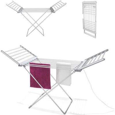 Elektrischer faltbarer Wäschetrockner aus Aluminium - Beheizter Handtuchhalter für das Badezimmer 18 Stangen - 230 W - 145CM - A225