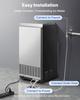 Commercial Ice Maker Machine, 45 Kg/24h with 14 Kg Storage Capacity, Built-in/Freestanding/Under Counter, Stainless Steel Ice Maker with LED Display &