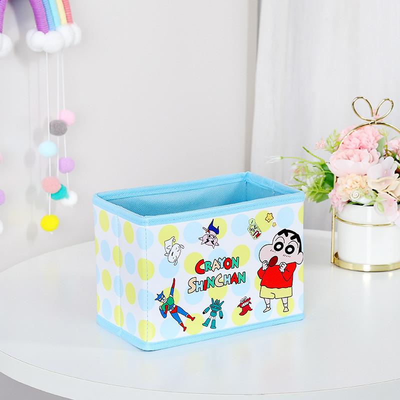 Cute Crayon Pajamas Shin Chan Shiro Striped Pattern Foldable Desktop Box Storage