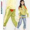Cute Patchwork Sweater Set Children and Teens Hooded