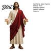 Jesus Figurine 5 Inch with Open Arm Hand Painted Religious Statue Resin Christian Sculpture for Spiritual Collection Home Decor Fabric Robe Figure