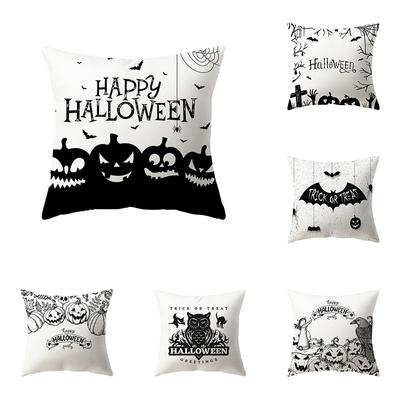 Letter Print Halloween Theme Pillow Cover Sofa Cushion  Holiday Gift Party Decoration Home Decor