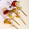 Exquisite Golden Rose Gold Red Artificial Rose Flowers Fashion Rose Bouquet  Valentine's Day Gifts
