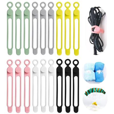 5 Stuks Kabelbinders Siliconen Kabelbinders Gesp Design Herbruikbaar Zachte Datakabelwikkelaars Voor Oortelefoonkabel USB-Oplaadkabel