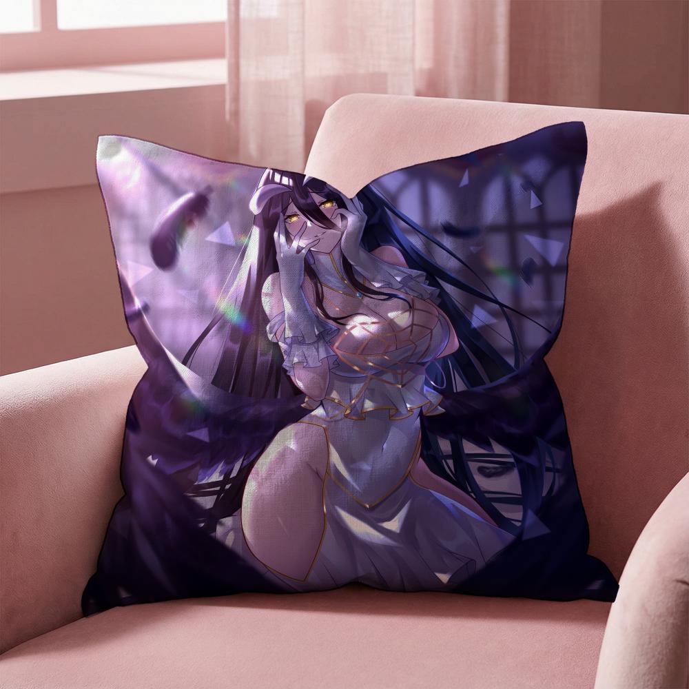 OVERLORD Albedo Anime Cushion Cover Multi-Scene Pillow Cover for Home & Car - Reversible, Soft & Durable for Daily Use