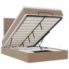Cadre de lit ottoman - 120x200cm - Similicuir cappuccino - Rangement sous le lit - Matelas inclus