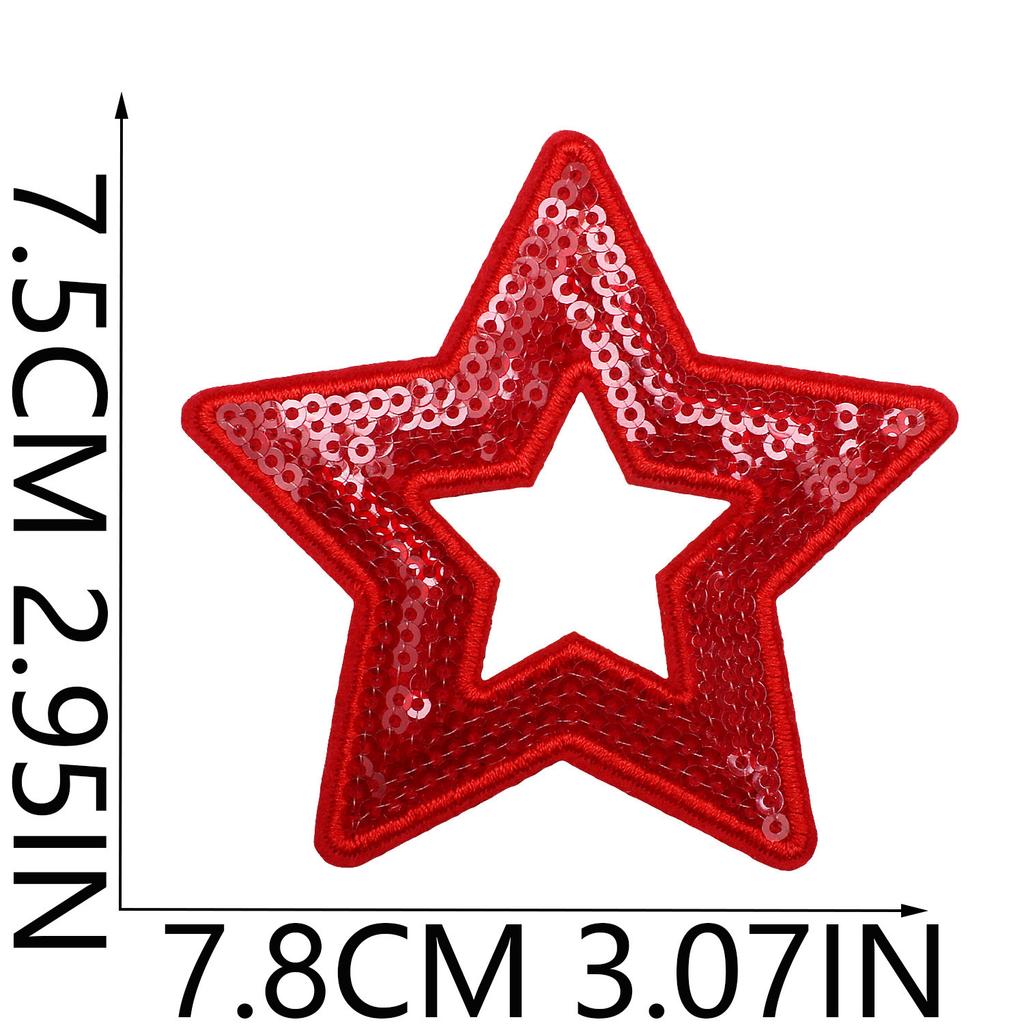 Spieltag Cartoon Stickerei Stoffaufkleber Pentagramm Sternmuster Bügelaufkleber Kleidung Hut Gepäck DIY Lochreparatur