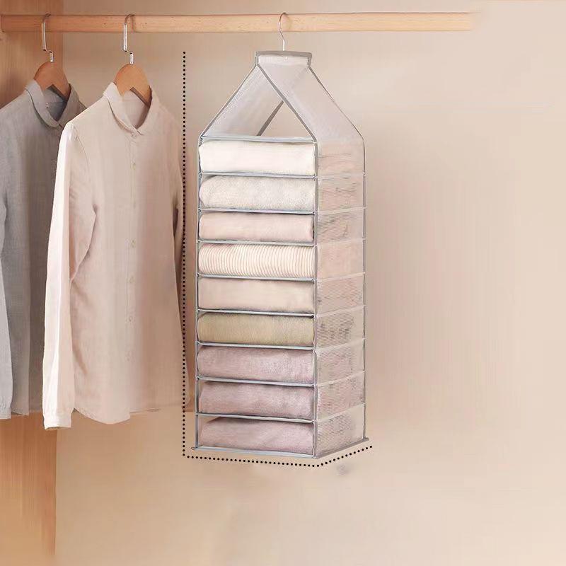 1set-Hanging Wardrobe Clothing Organizer Home Layering Fabric Organizer Bag Separator Bag Storage and Hanging Bag