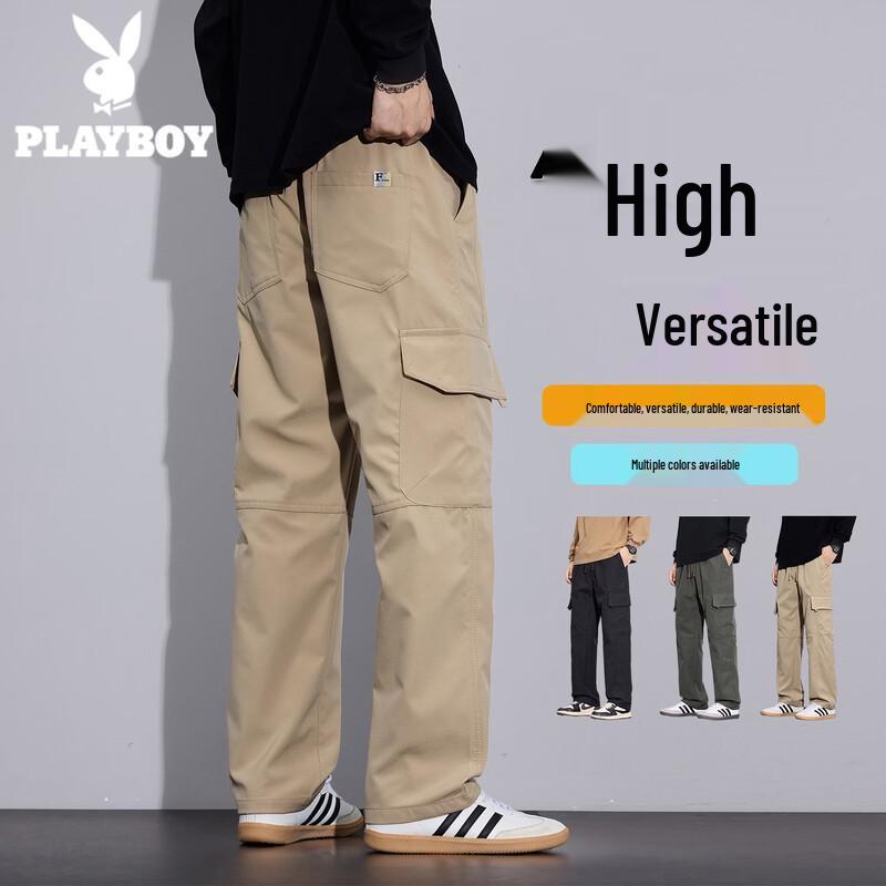 Playboy Men's American Trend Loose Straight Cargo Pants