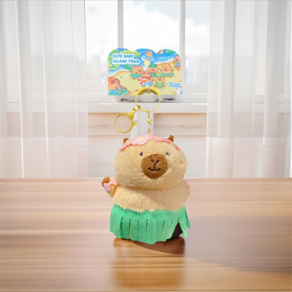 Kawaii Cartoon Plush Capybara Keychain Island Style Cute Doll Pendant Bag Hanging Ornaments Car Keyring