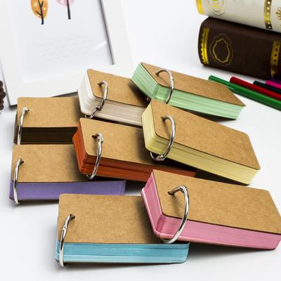 50 Sheets Unruled Note Cards with Binder Rings Unlined Study Card Flashcard Revision Cards Index Cards 3.5x2In for Study