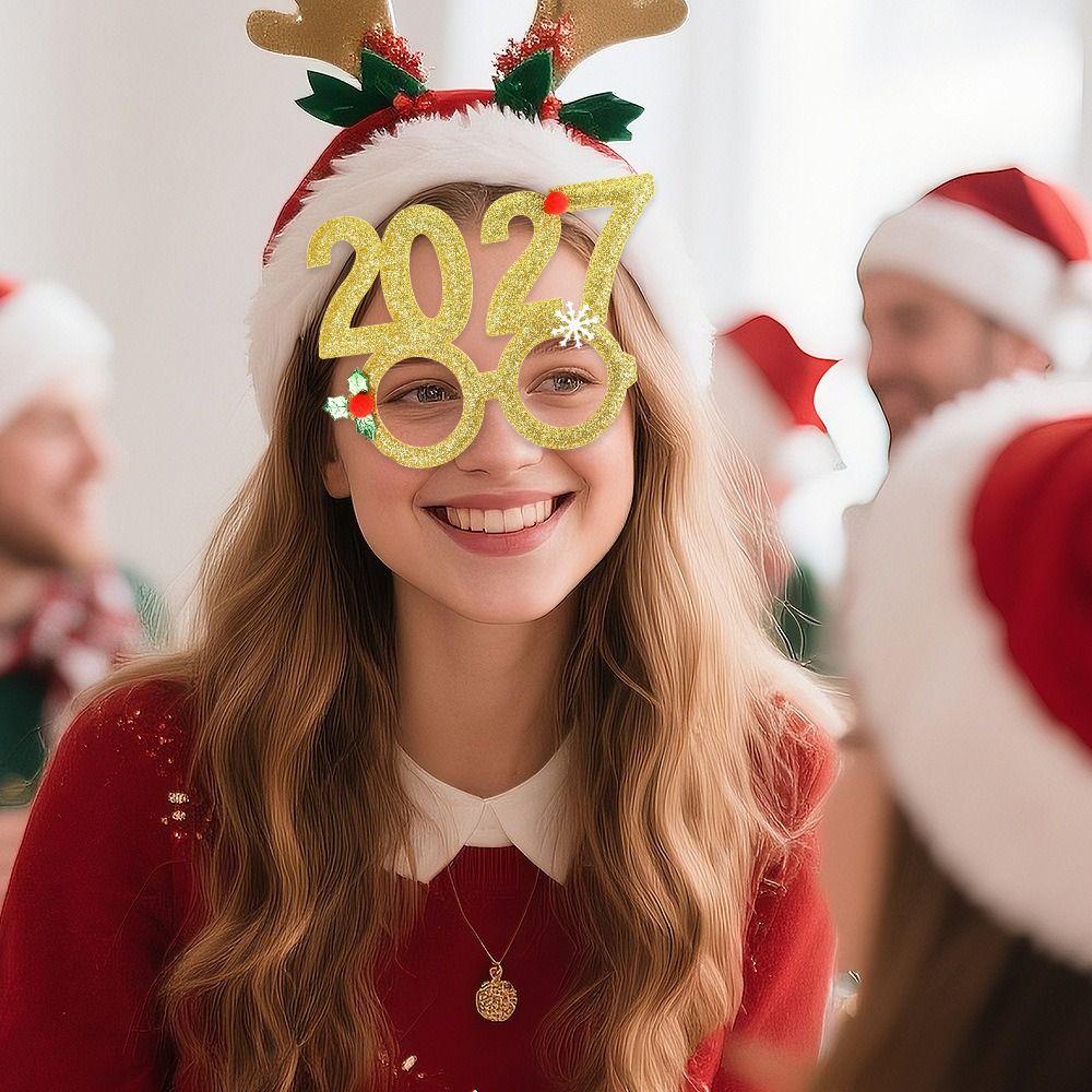 Cute 2027 Happy New Year Headband Sequin Star Strip Headwear Christmas Headpiece  Masquerade Party