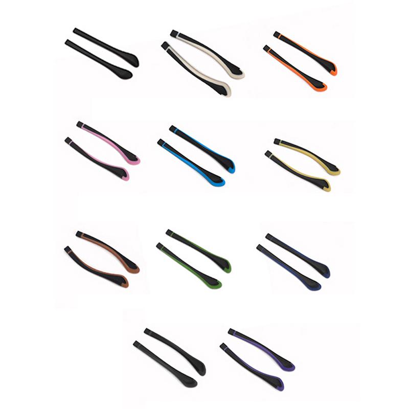 1Pair Tungsten Carbon Rubber Square Hole Glasses Foot Cover Eyeglasses Anti-Skid Sleeve Soft Silicone Prevent Allergies Ear Hooks