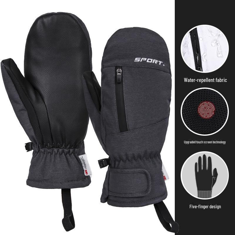 Windproof & Waterproof Touch Screen Ski Gloves for Men & Women – Thickened, Warm, Cold-Proof for Autumn & Winter Cycling/Sports