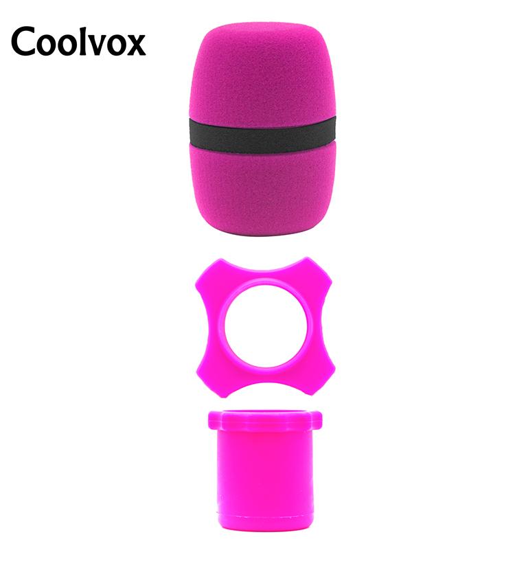 Coolvox 1Set Microphone Foam Windscreen and Wireless Microphone KTV Silicon Anti-Roll Device Ring Universal Square Non-Slip Circle for BBS MIC