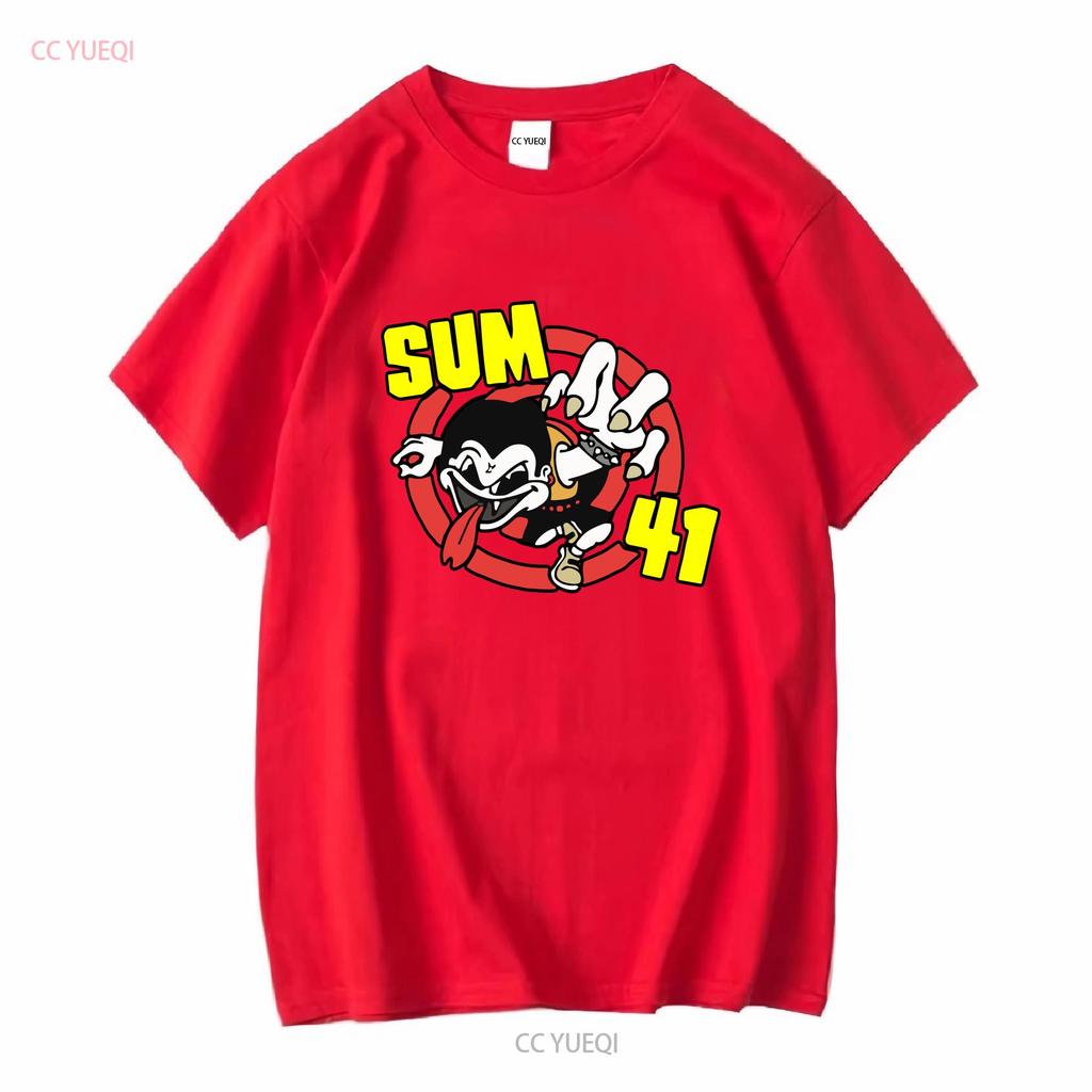 Rare SUM 41 Band Black Size S to 5XL Cotton T Shirt M1519 long or short sleeves vintage Washed fashion Versatile streetwear