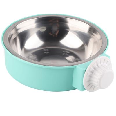 Cuenco para perro de jaula extraíble de acero inoxidable colgante para jaula de mascota Alimentador de comida y agua Vaso para gallinero para