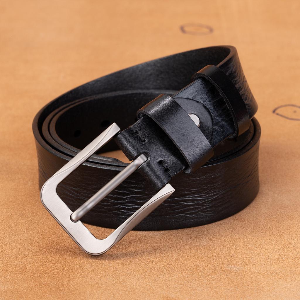 Belt First Layer Cowhide Genuine Leather Versatile Tree Paste Leather Pin Buckle Retro Belt Middle-Aged And Young Men'S Belt