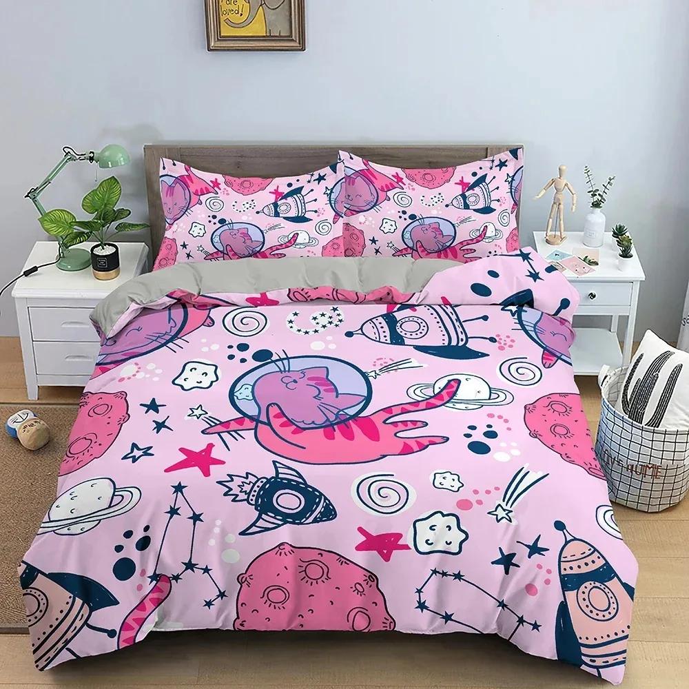 Top Cartoon Pattern Duvet  Quilt Cover For Children Bedroom Bedding Set Luxury Cozy Bedclothes Home Textile King Queen Size