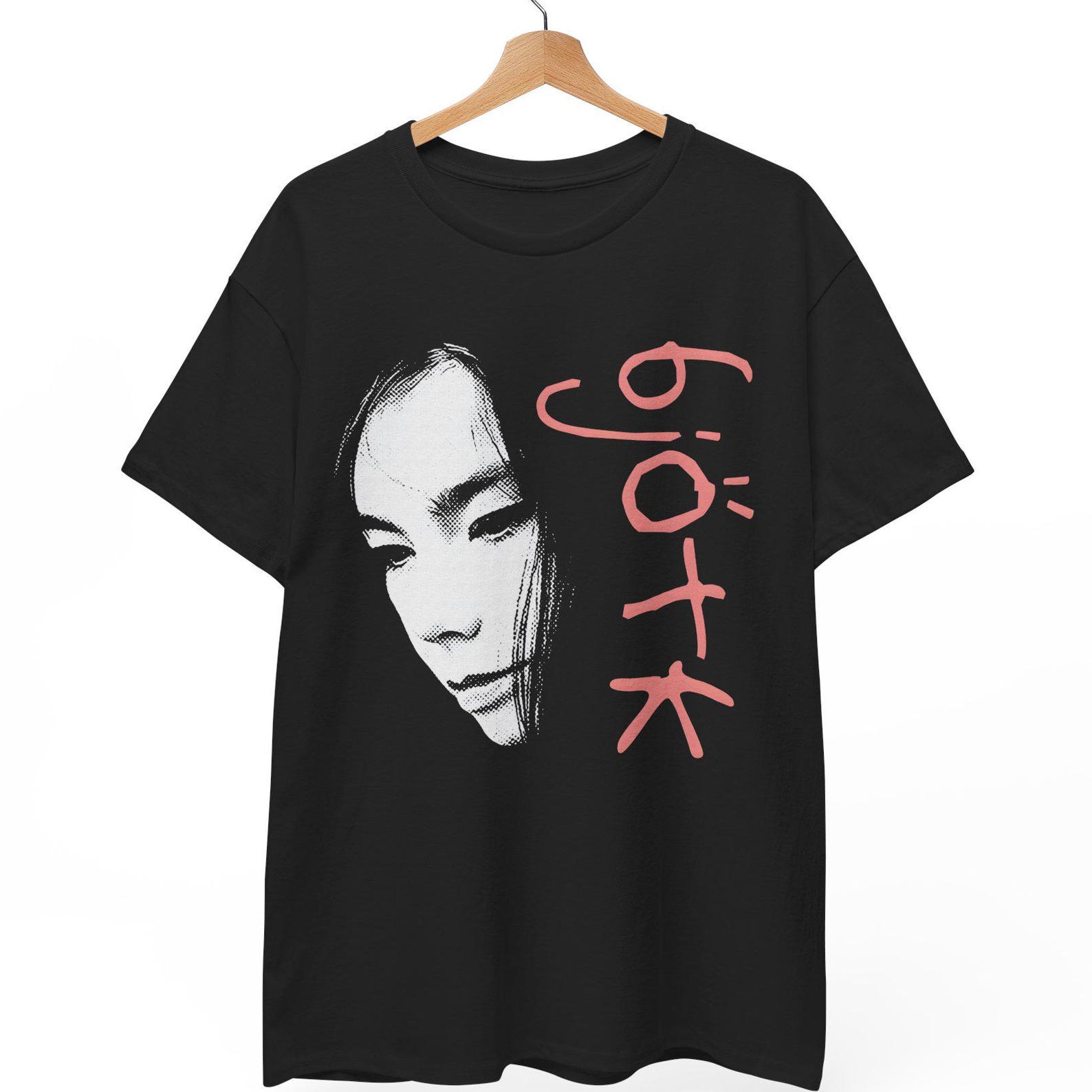 Bjork T-Shirt, Vintage Bjork Logo Tee, 90s Alternative Art Pop Shirt, Bjork Portrait Graphic Tee, Unisex Pink Logo Music Gift, S to 5XL L