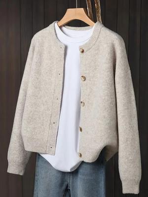 Europäischer & Amerikanischer Oversized Strick-Cardigan - Damen Bequemer, Vielseitiger Herbst-/Wintermantel
