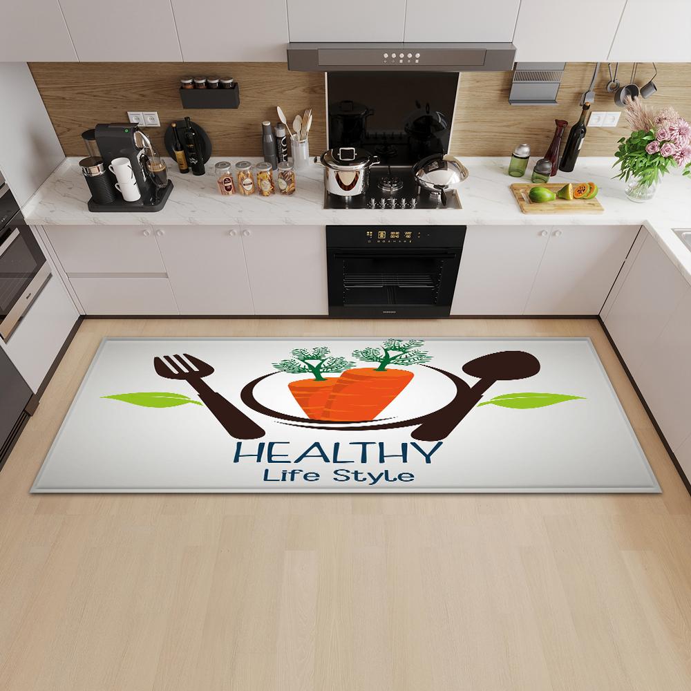 Kitchen Mat Entry Door Mat Bedroom Carpet Corridor Bathroom Non-slip Floor Living Room Pattern Rug