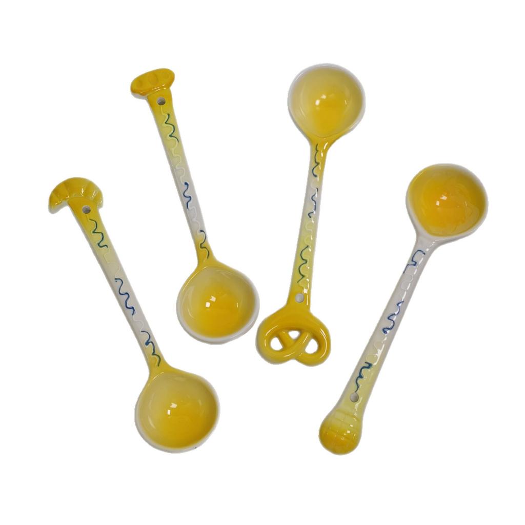 Creative And Fresh Household Children'S Cartoon Spoon Cute Spoon Ceramic Rice Spoon Bread Spoon High Value Long Handle Spoon