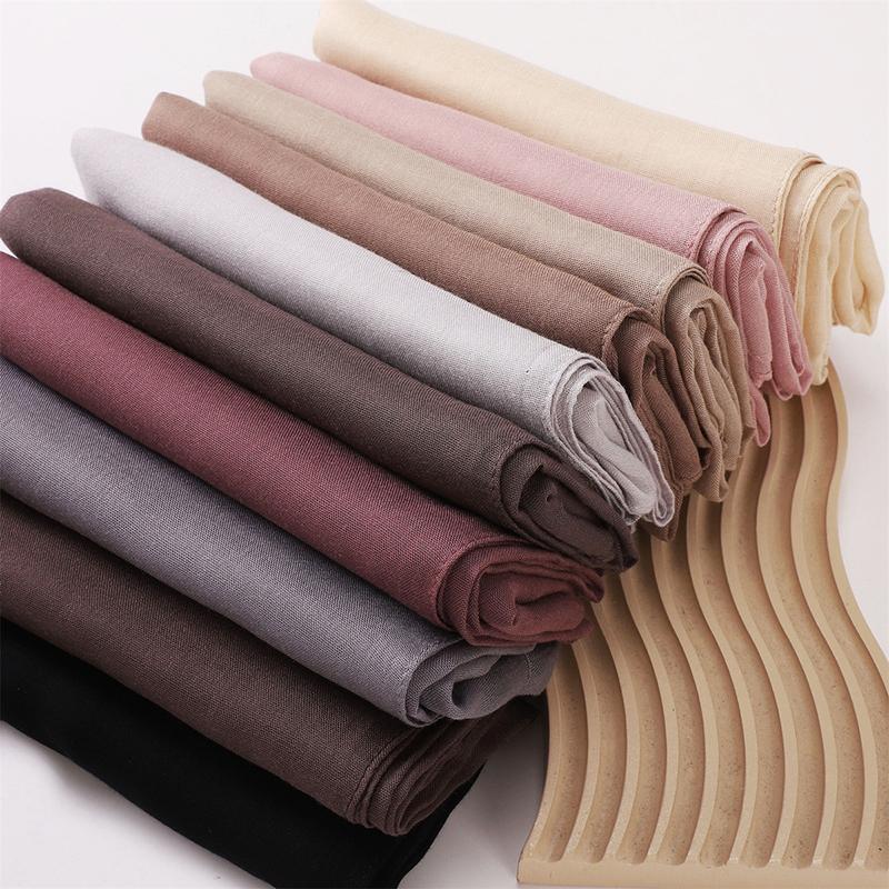 Muslim Modal Hijab Rayon Cotton Shawls For Women Plain Scarf Big Size Muslim Headscarf Wraps Islamic Turban Headband Foulard