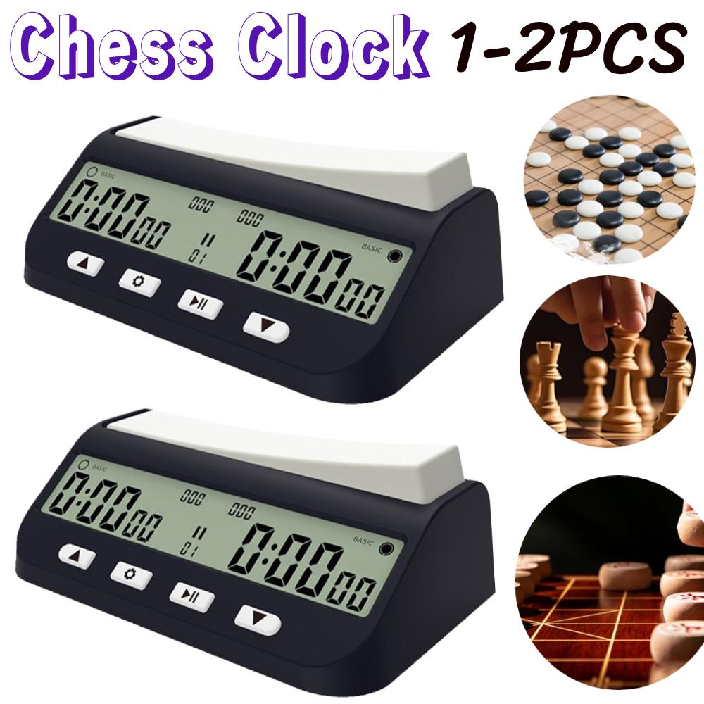 1-2PCS Chess Clock with Basic Delay Positive Time Features Competition Game Stopwatch for Chess Game I-GO Chinese Chess