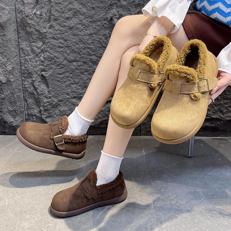 Women's Thick-soled a Footstool Winter Lightweight Warm Anti Cold Padded Snow Boots Non-slip Wear Casual Sneakers Cotton Boots Fur Shoes