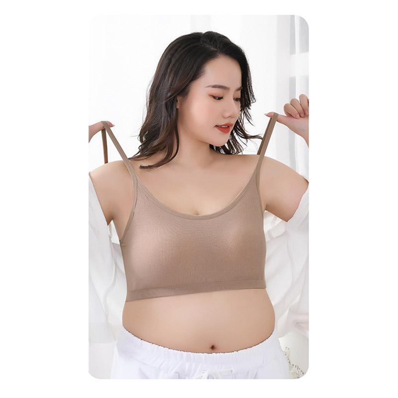 Women'S Basic Sports Bra Scoop Neck Wireless No Padding Bralette Ultra Comfortable Soft Smoothing Seamless Sexy Backless Tank Top Lingerie