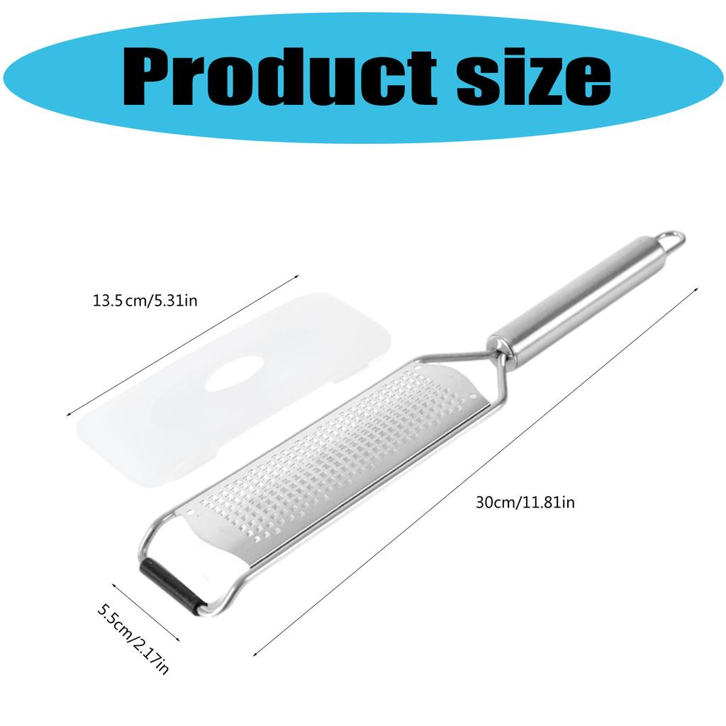 Cheese and Lemon Grater with Comfortable Grip Ergonomic Vegetable Slicer Stainless Steel Zesting and Shredding Tool