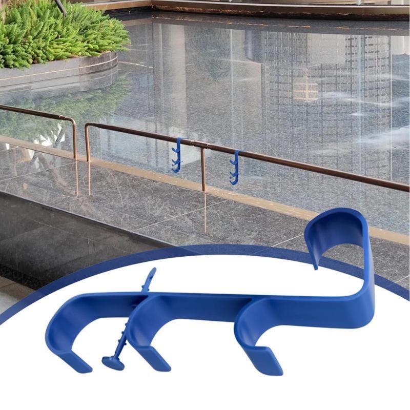 Adjustable Telescopic Swimming Poles Hook Above Ground Pool Poles Hanger Swimming Pool Side Storage Shelf Enduring