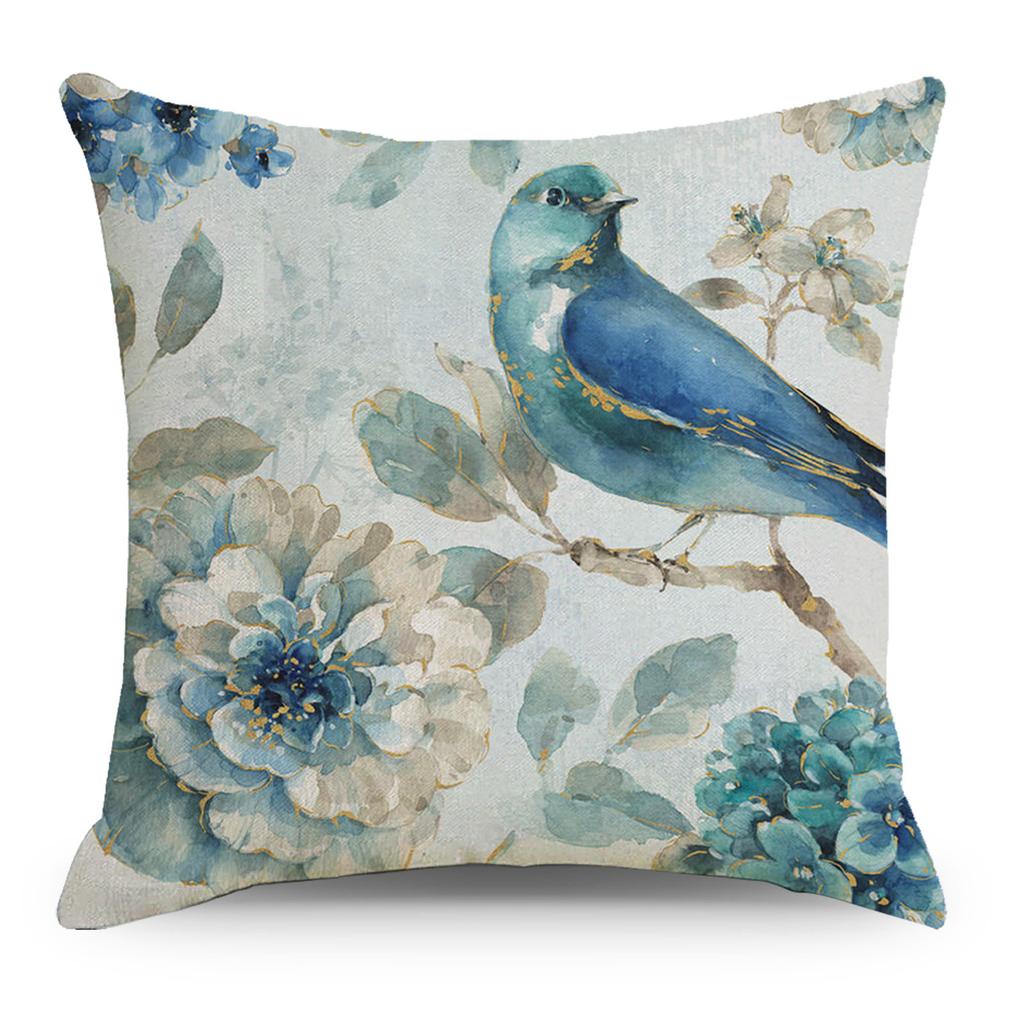 Art Floral Cotton and Linen Pillow Case Car Pillow Sofa Cushion