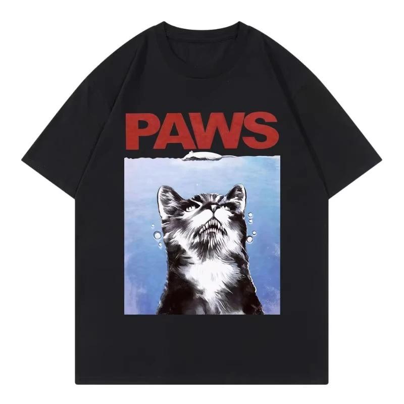 Funny Tshirt for Cats cartoon printed Womens Clothing Gothic Fashion Short Sleeve Tshirt Fit Suitable for Summer Top clothing S