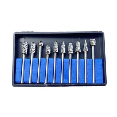 10pcs/set Precision Mini Tungsten Carbide Burr 6mm Shank Industrial Grade Grinding Head Hard Alloy Rotary File Metal Engraving